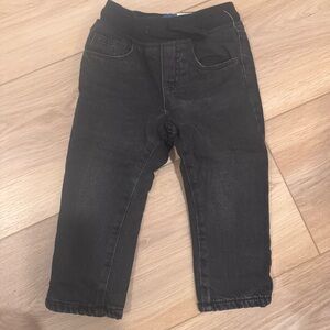 2T Fleece Lined Distressed Black Denim.